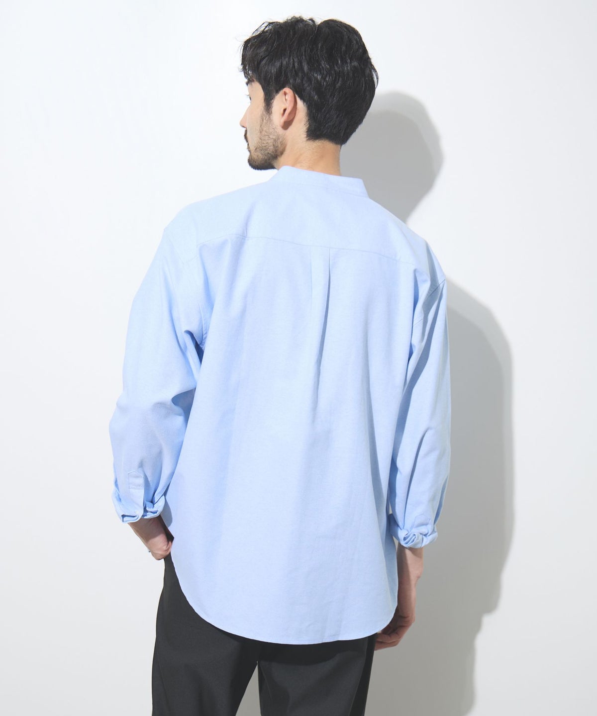 Real Standard オックス長袖バンドカラーシャツ メンズ