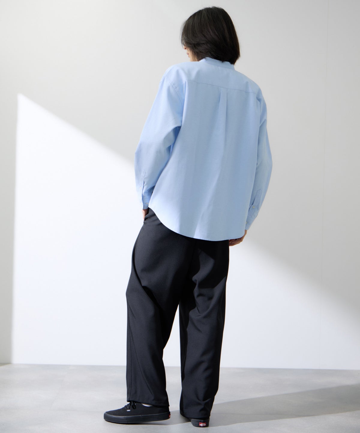 Real Standard オックス長袖バンドカラーシャツ メンズ