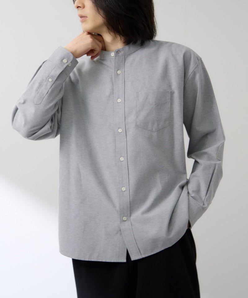 Real Standard  オックス長袖バンドカラーシャツ メンズ商品画像-12