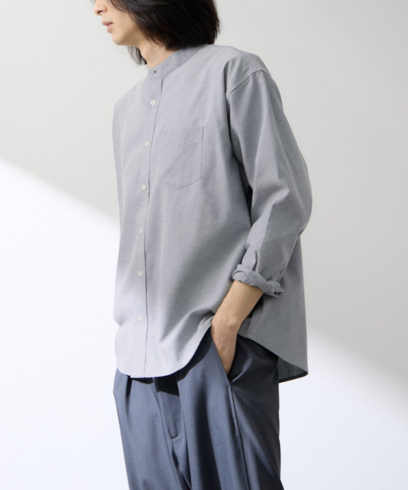 Real Standard オックス長袖バンドカラーシャツ メンズ商品画像-15