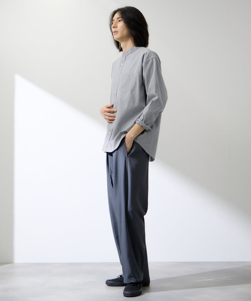 Real Standard  オックス長袖バンドカラーシャツ メンズ商品画像-17