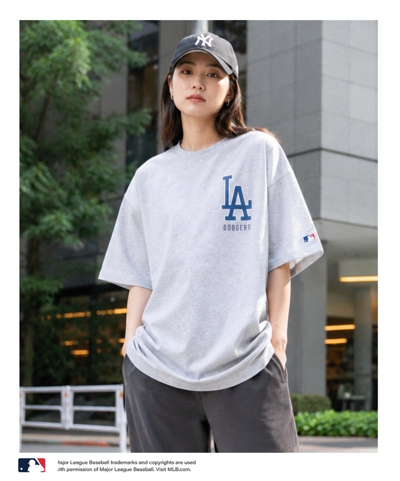 MLB  ツイルワッペンTシャツ メンズ メール便 対応商品商品画像-1
