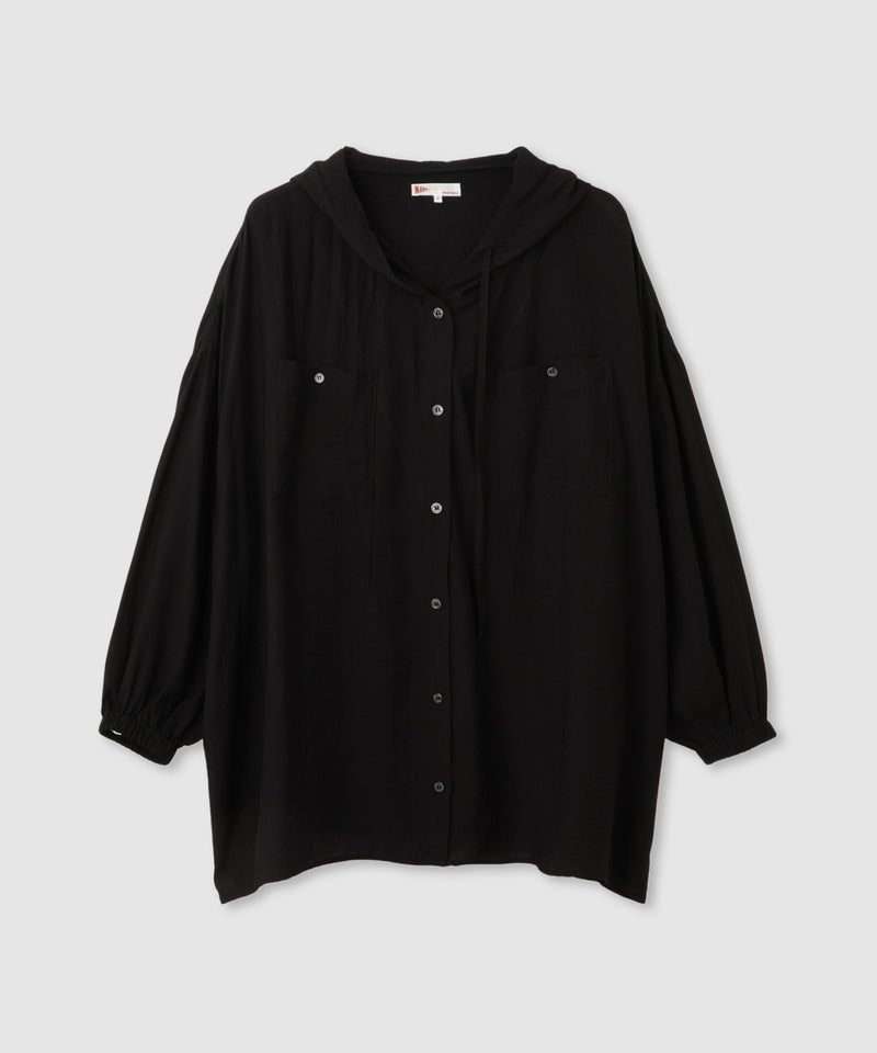 NAVY  フード付きシアーシャツ レディース商品画像-3