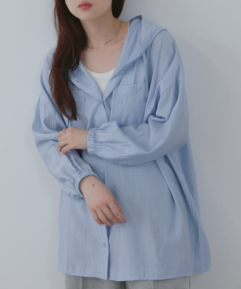 NAVY  フード付きシアーシャツ レディース商品画像-4