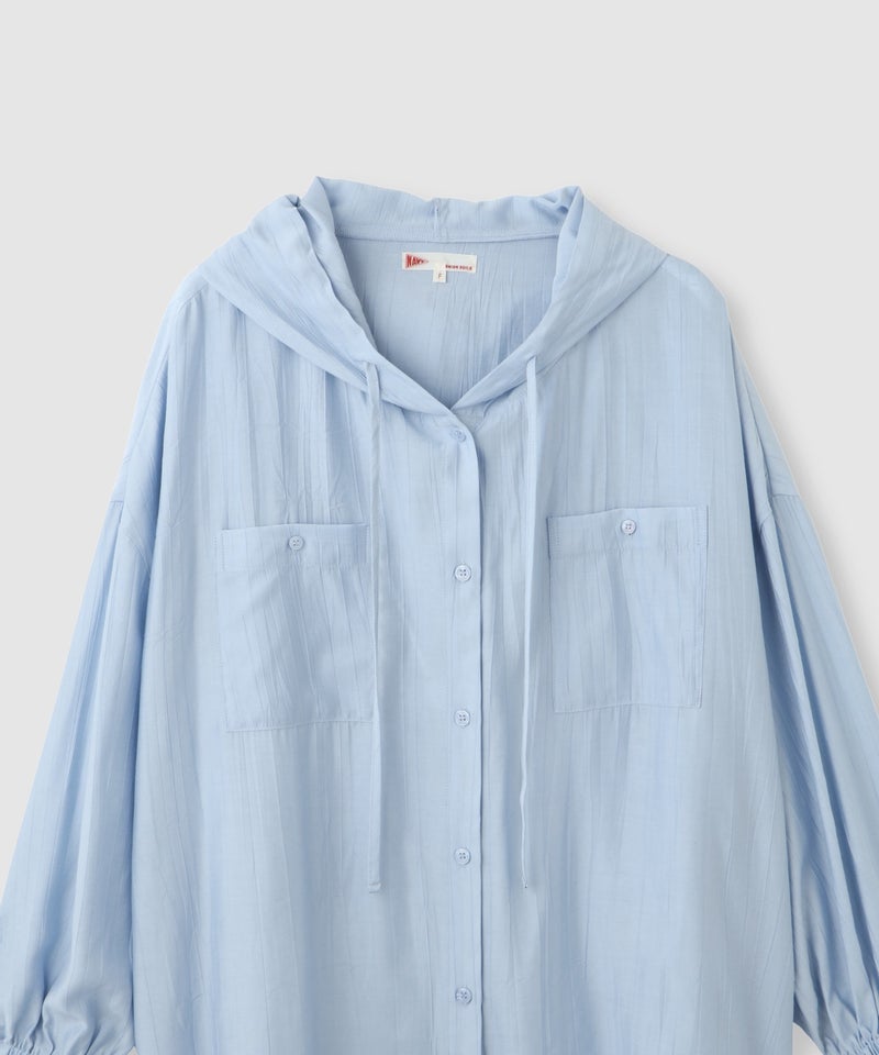 NAVY  フード付きシアーシャツ レディース商品画像-5