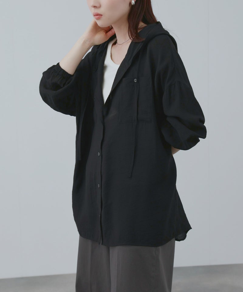 NAVY フード付きシアーシャツ レディース商品画像-13