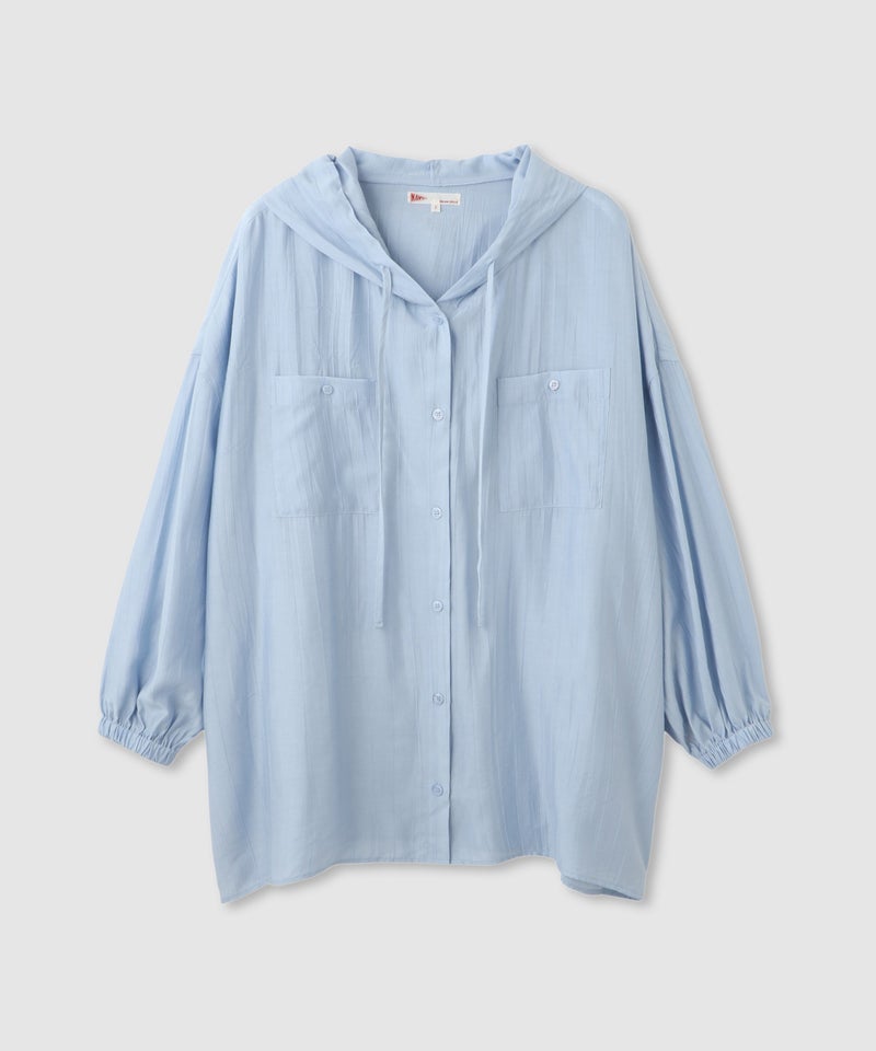 NAVY  フード付きシアーシャツ レディース商品画像-16