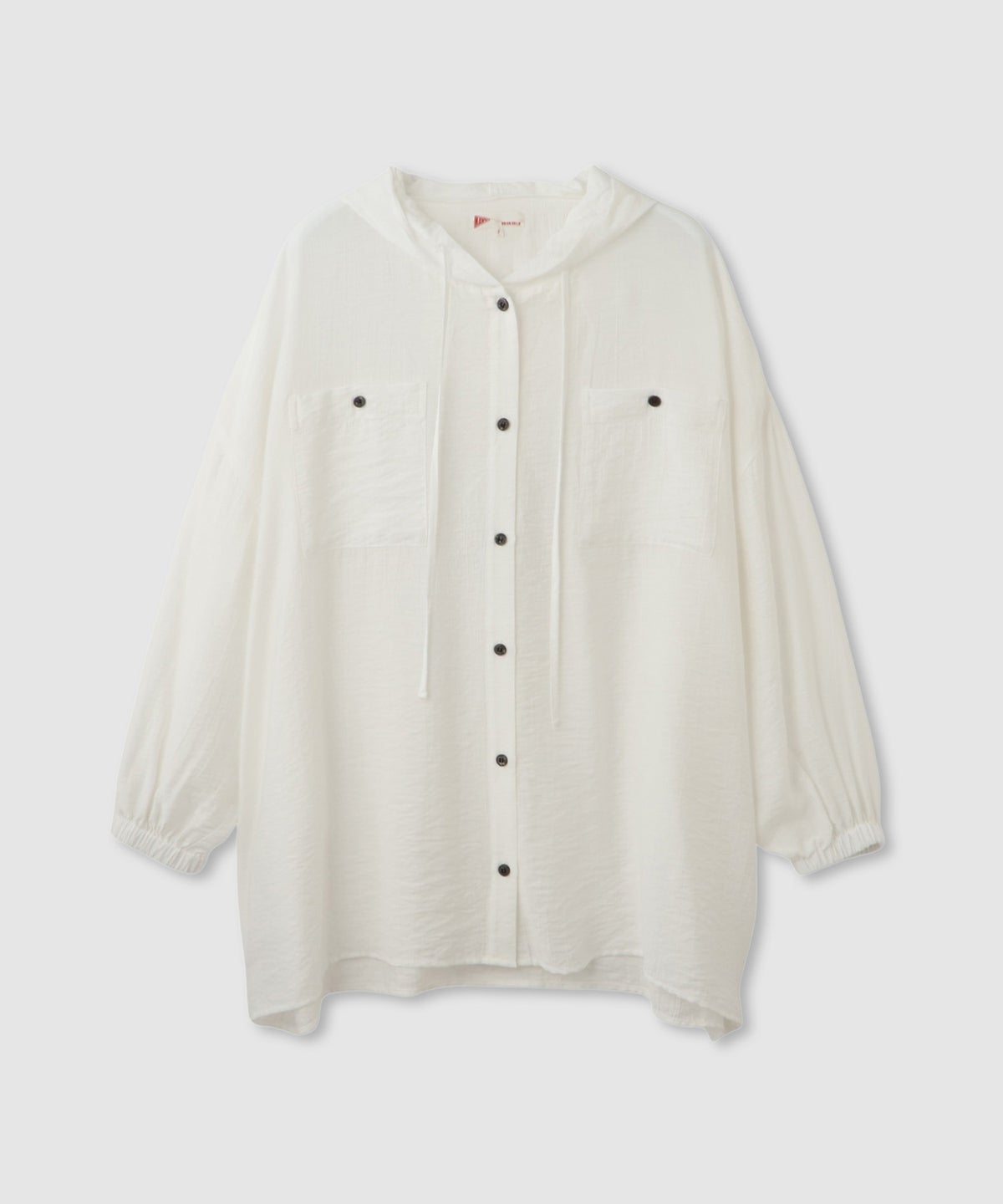 NAVY フード付きシアーシャツ レディース