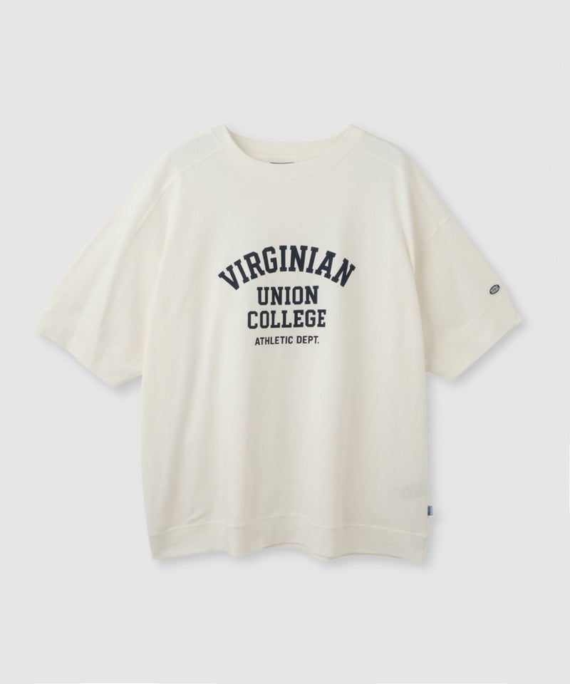 DISCUS  切替カレッジ調プリントルーズTシャツ レディース メール便 対応商品商品画像-2