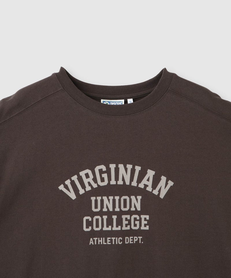 DISCUS  切替カレッジ調プリントルーズTシャツ レディース メール便 対応商品商品画像-5