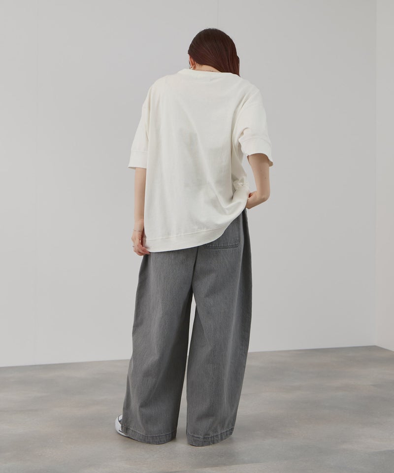 DISCUS  切替カレッジ調プリントルーズTシャツ レディース メール便 対応商品商品画像-12