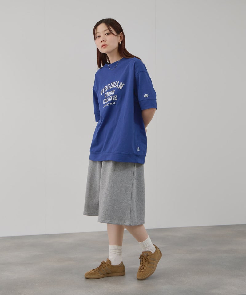 DISCUS  切替カレッジ調プリントルーズTシャツ レディース メール便 対応商品商品画像-16