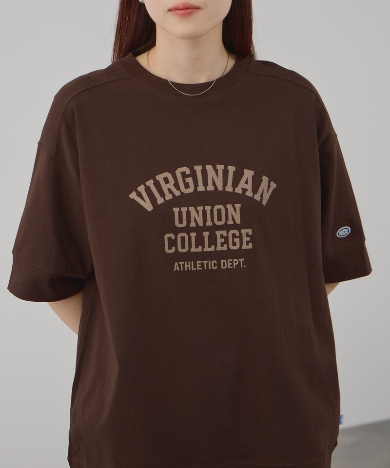 DISCUS  切替カレッジ調プリントルーズTシャツ レディース メール便 対応商品商品画像-18