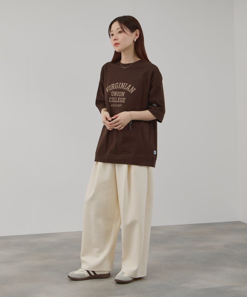 DISCUS 切替カレッジ調プリントルーズTシャツ レディース メール便 対応商品商品画像-20