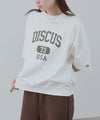 DISCUS  カレッジ調ロゴプリント半袖Tシャツ レディース メール便 対応商品商品サムネイル-1
