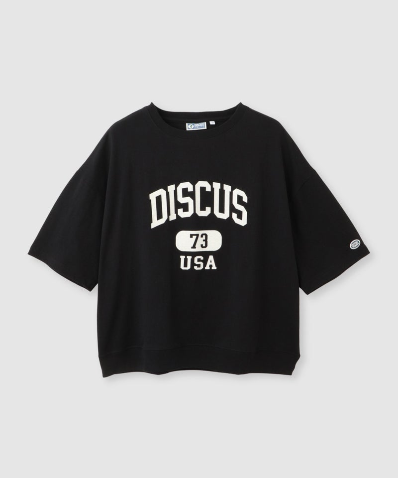 DISCUS カレッジ調ロゴプリント半袖Tシャツ レディース メール便 対応商品商品画像-3