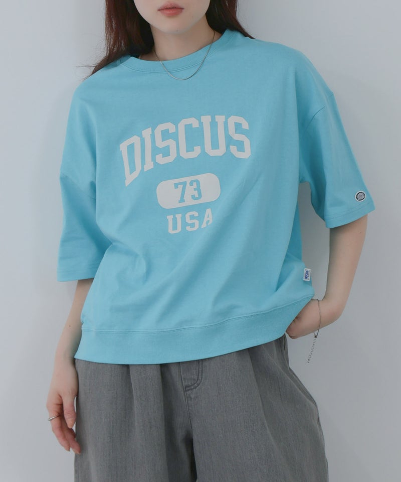 DISCUS  カレッジ調ロゴプリント半袖Tシャツ レディース メール便 対応商品商品画像-4