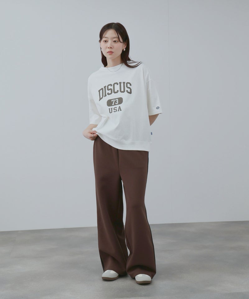 DISCUS  カレッジ調ロゴプリント半袖Tシャツ レディース メール便 対応商品商品画像-7