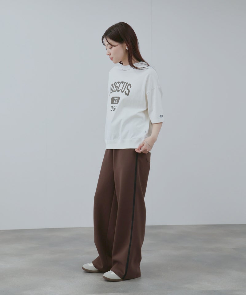 DISCUS  カレッジ調ロゴプリント半袖Tシャツ レディース メール便 対応商品商品画像-8