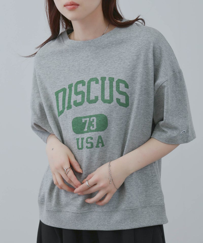 DISCUS  カレッジ調ロゴプリント半袖Tシャツ レディース メール便 対応商品商品画像-10