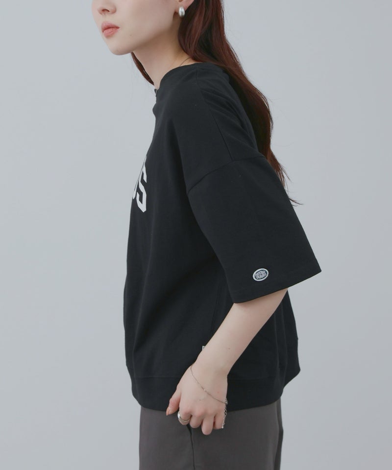 DISCUS カレッジ調ロゴプリント半袖Tシャツ レディース メール便 対応商品商品画像-13