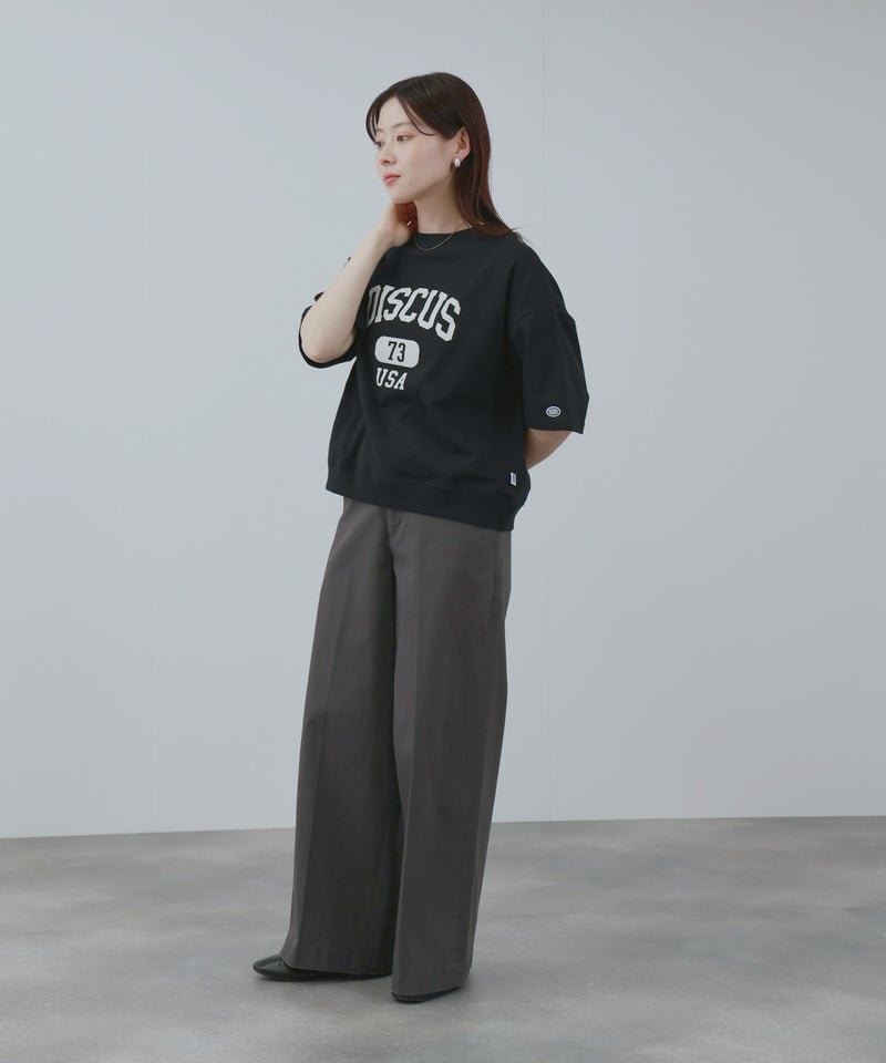 DISCUS  カレッジ調ロゴプリント半袖Tシャツ レディース メール便 対応商品商品画像-15