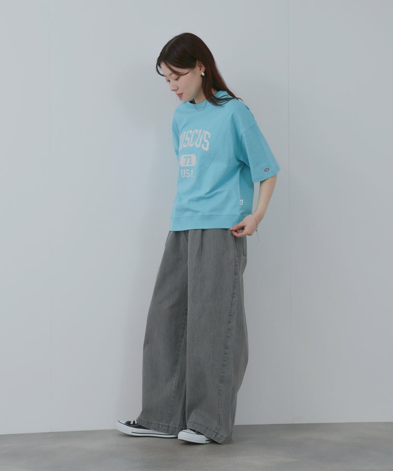 DISCUS カレッジ調ロゴプリント半袖Tシャツ レディース メール便 対応商品商品画像-20