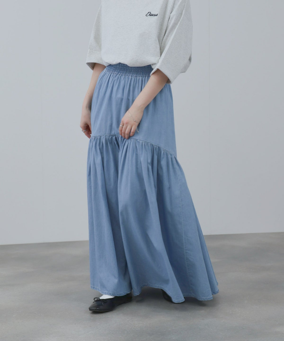 NAVY デニムティアードスカート レディース