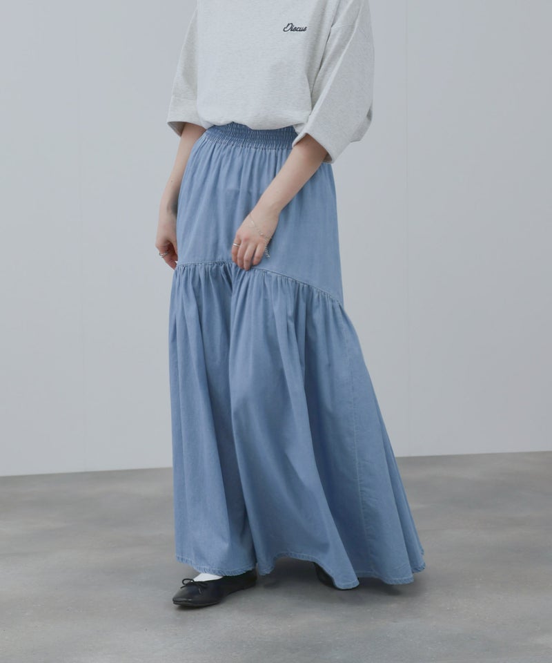 NAVY  デニムティアードスカート レディース商品画像-3