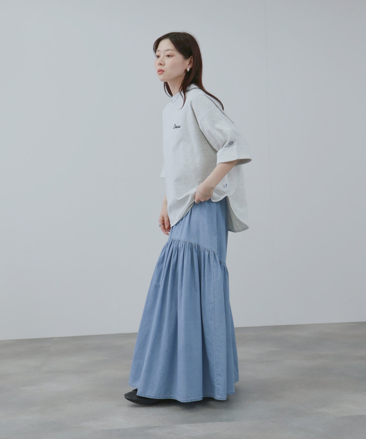 NAVY デニムティアードスカート レディース