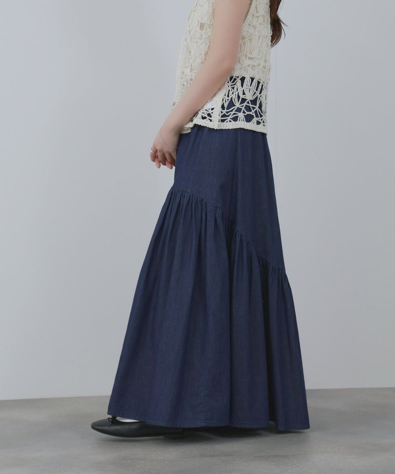 NAVY  デニムティアードスカート レディース商品画像-10