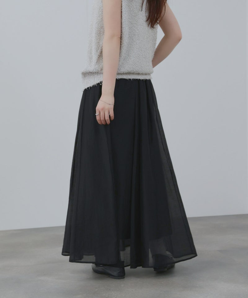 NAVY  シアーフレアスカート レディース商品画像-4