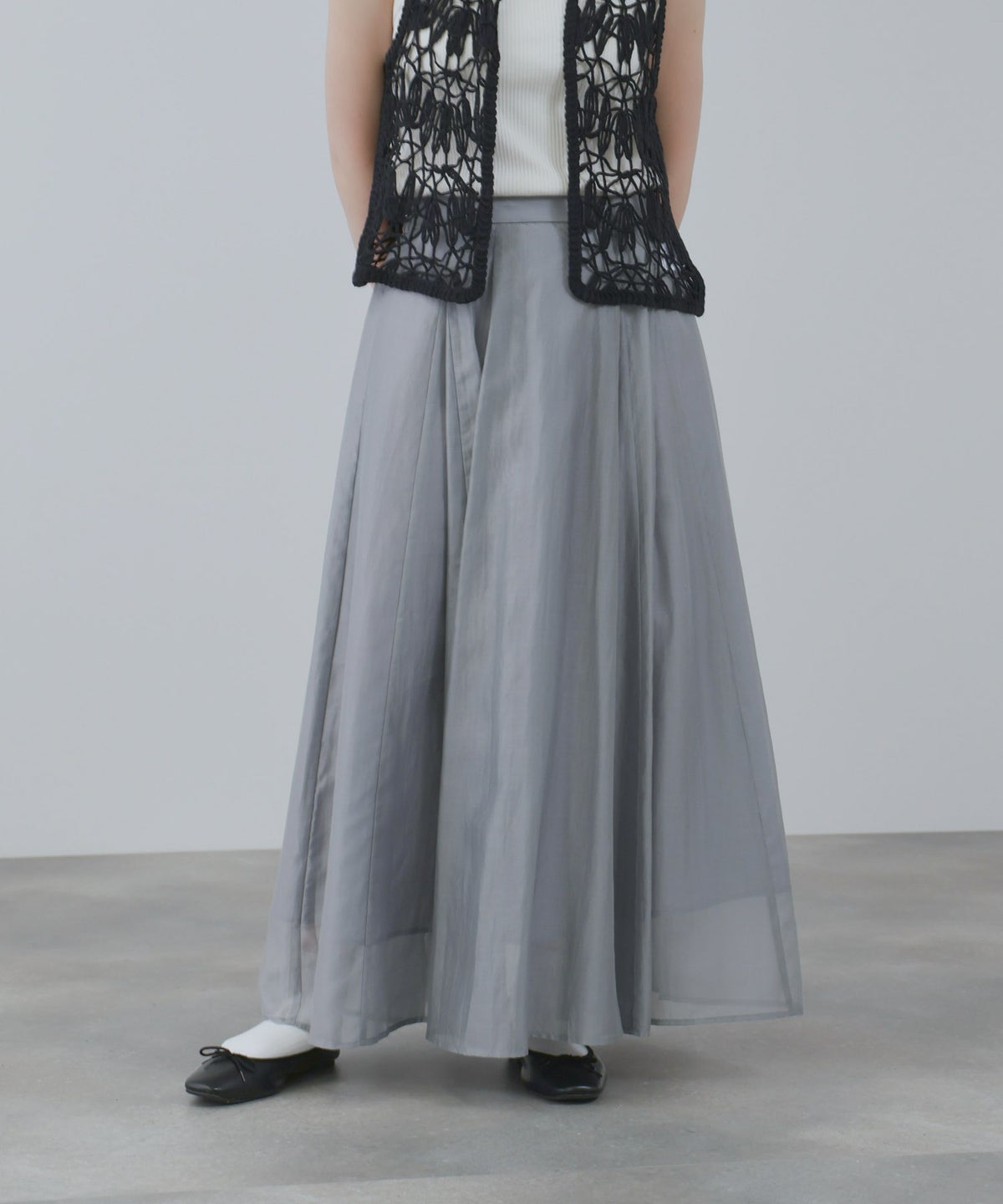 NAVY シアーフレアスカート レディース