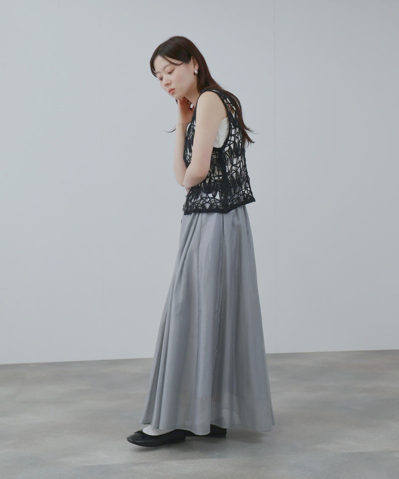 NAVY  シアーフレアスカート レディース商品画像-10