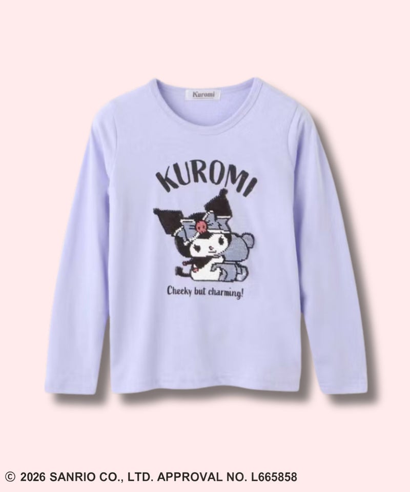 サンリオキャラクターズ クロミ スパンコール長袖Tシャツ キッズ メール便 対応商品商品画像-1