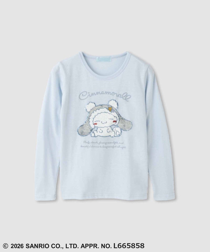 サンリオキャラクターズ シナモロール スパンコール長袖Tシャツ キッズ メール便 対応商品商品画像-3