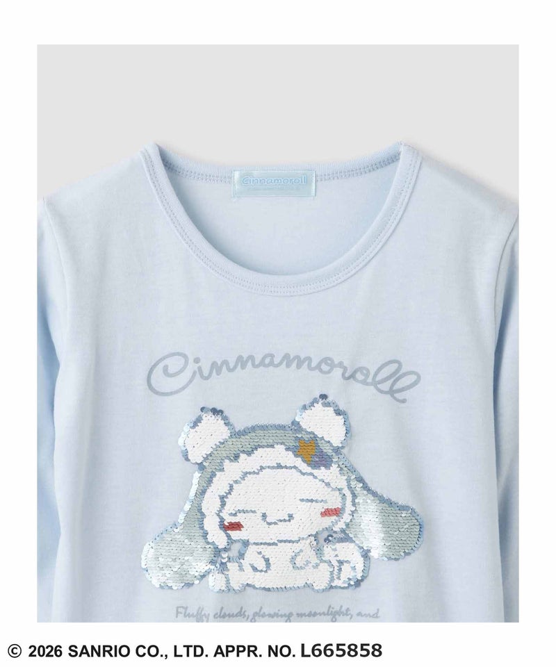 サンリオキャラクターズ シナモロール スパンコール長袖Tシャツ キッズ メール便 対応商品商品画像-4