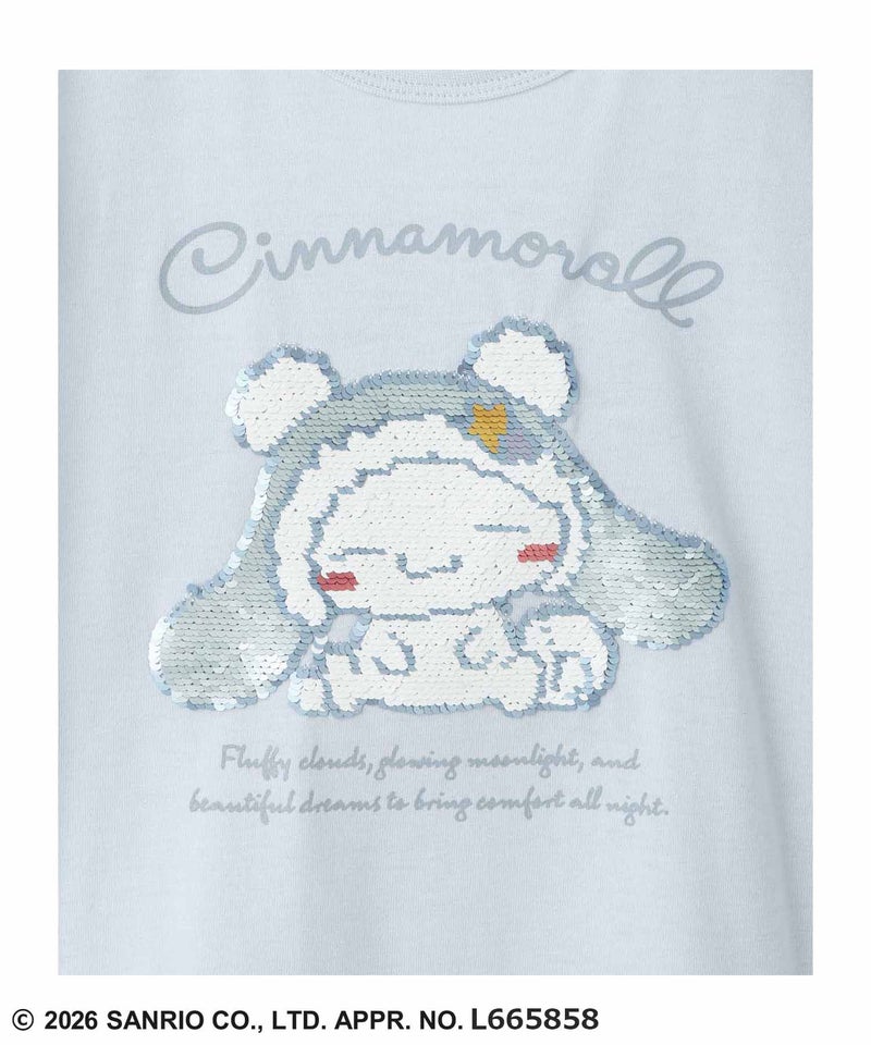 サンリオキャラクターズ シナモロール スパンコール長袖Tシャツ キッズ メール便 対応商品商品画像-6