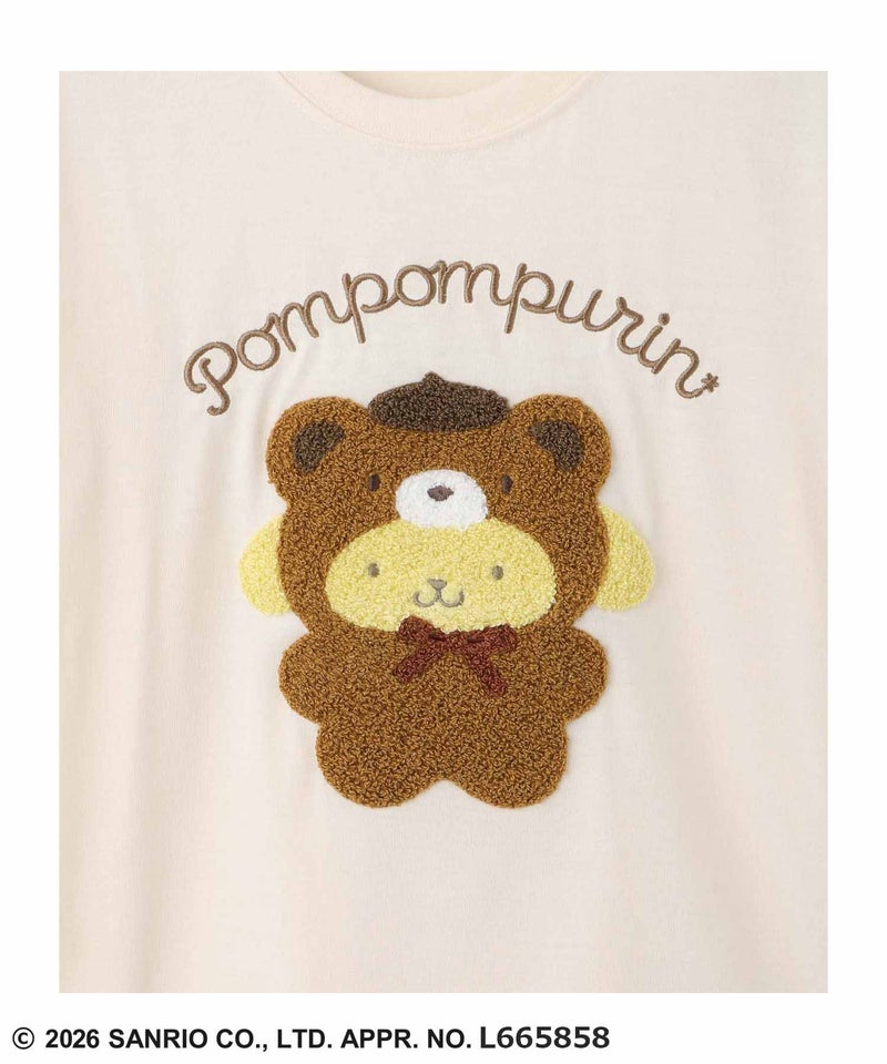 サンリオキャラクターズ ポムポムプリン サガラ刺繍Tシャツ キッズ メール便 対応商品商品画像-6