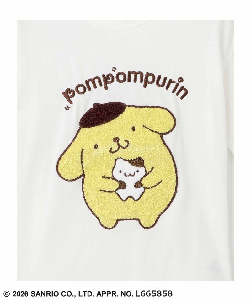 サンリオキャラクターズ ポムポムプリン サガラ刺繍Tシャツ キッズ メール便 対応商品商品画像-7