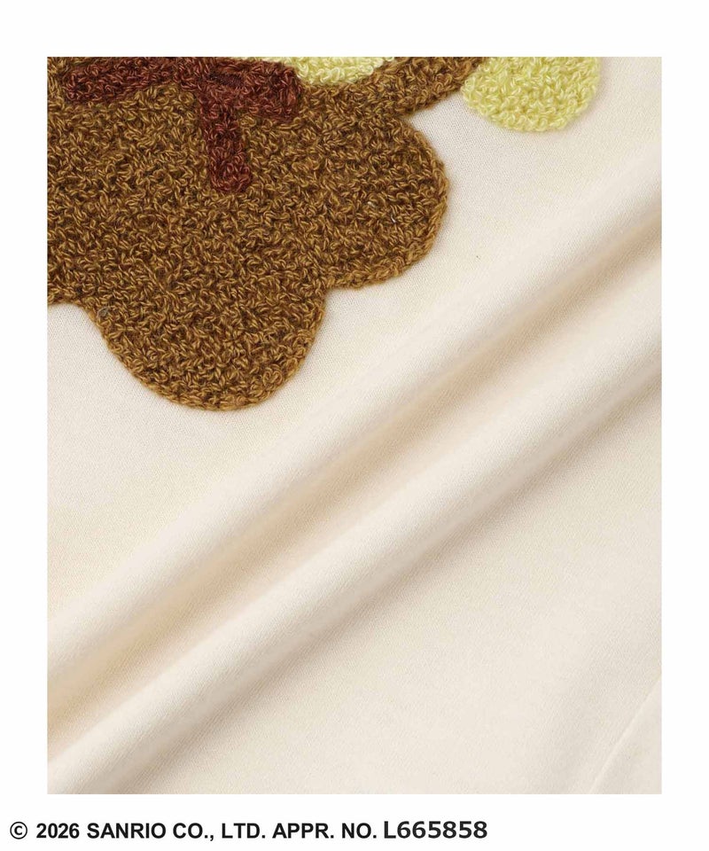サンリオキャラクターズ ポムポムプリン サガラ刺繍Tシャツ キッズ メール便 対応商品商品画像-8