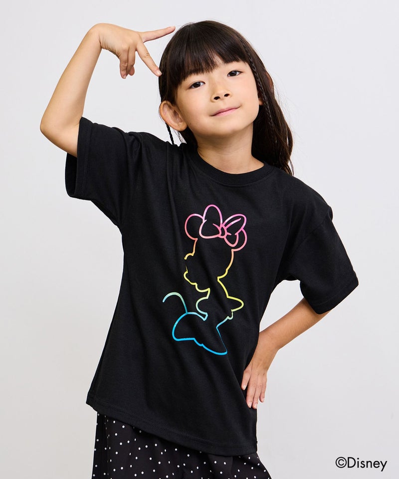 Disney ミニーマウス / レインボーカラーTシャツ キッズ メール便 対応商品商品画像-1