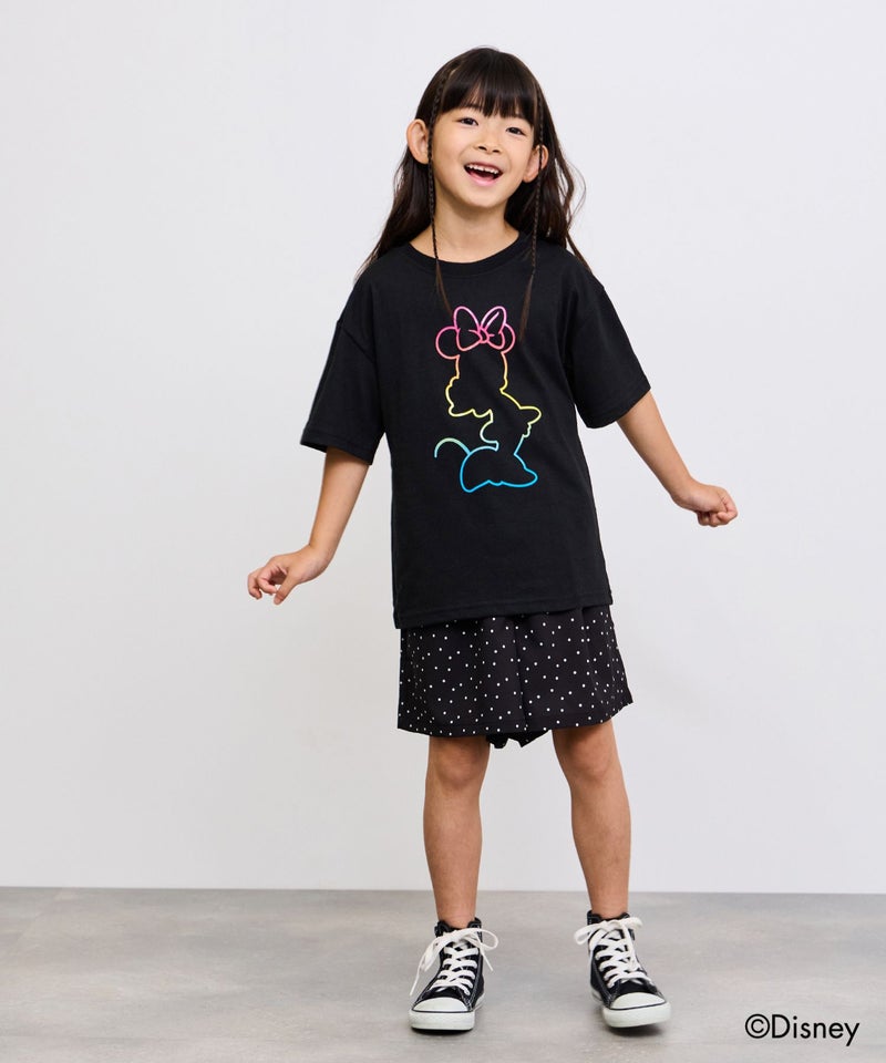 Disney ミニーマウス / レインボーカラーTシャツ キッズ メール便 対応商品商品画像-5