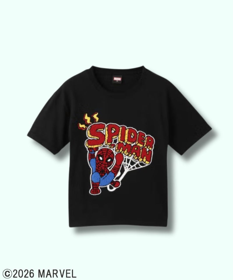 MARVEL マーベル 『スパイダーマン』 / サガラ刺繍Tシャツ キッズ メール便 対応商品商品画像-1
