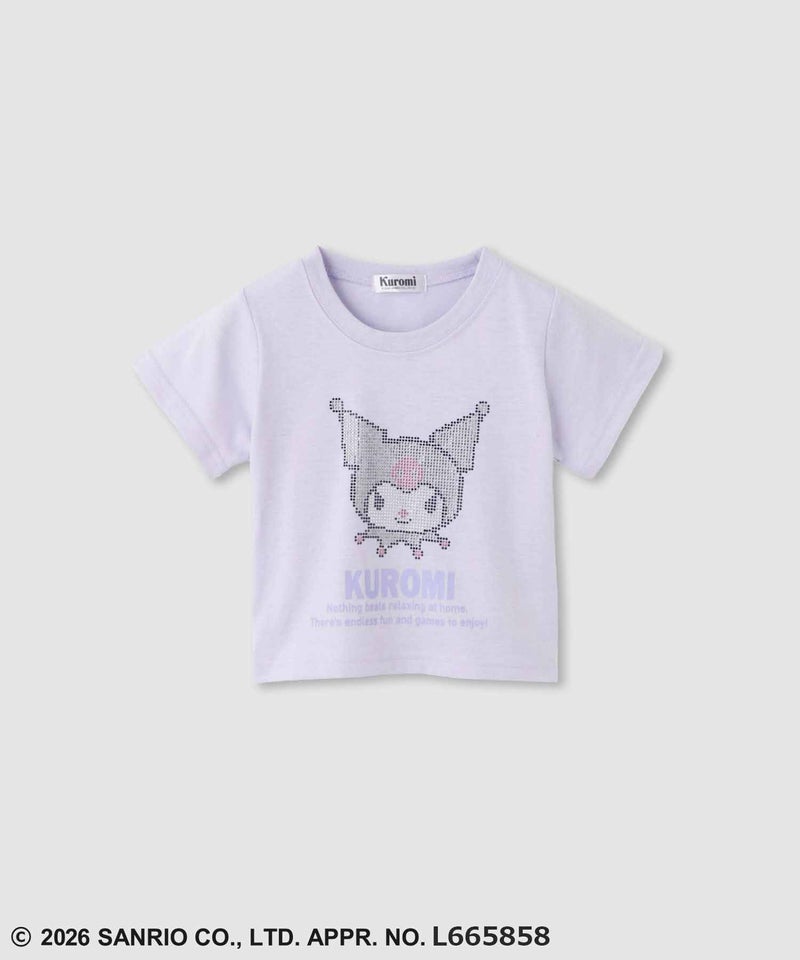 サンリオキャラクターズ キラキラクロップド丈Tシャツ キッズ メール便 対応商品商品画像-1