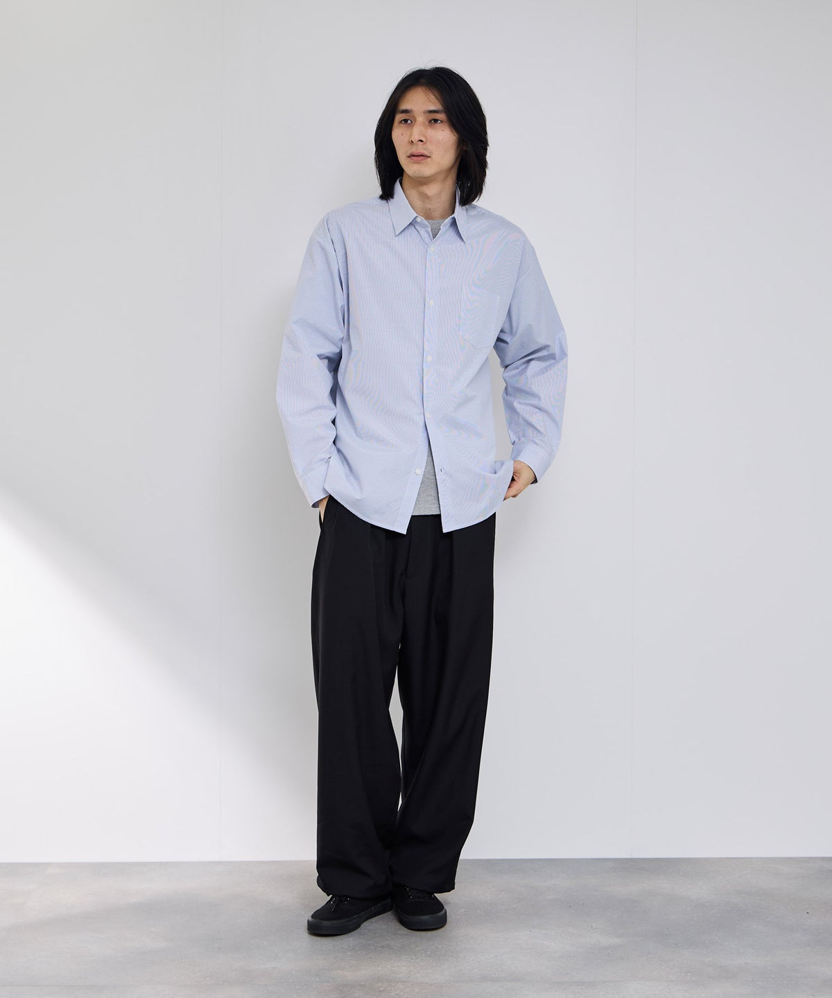 Real Standard ブロード長袖レギュラーシャツ メンズ