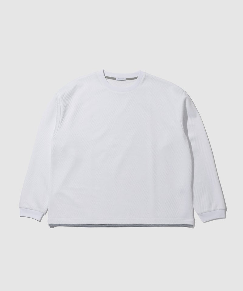 URBAN COLLECTION 膨れジャガード フェイククルーネック長袖Tシャツ メンズ商品画像-2