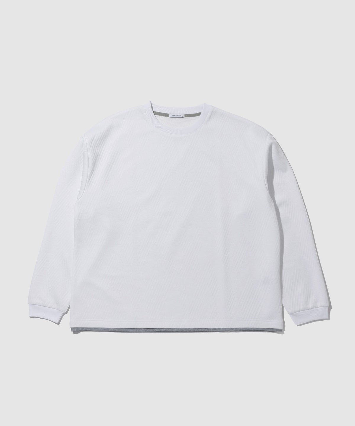 URBAN COLLECTION 膨れジャガード フェイククルーネック長袖Tシャツ メンズ