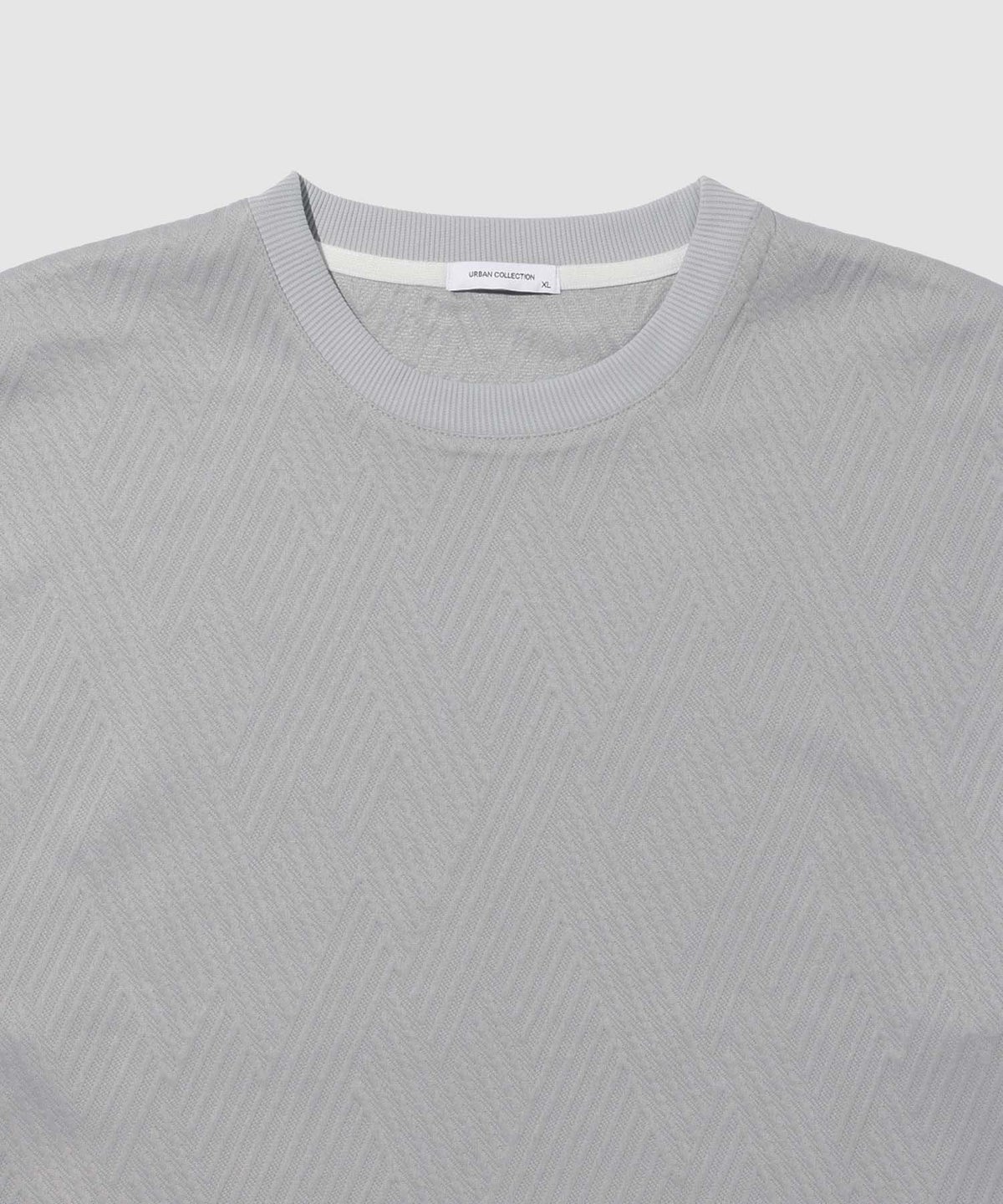 URBAN COLLECTION 膨れジャガード フェイククルーネック長袖Tシャツ メンズ