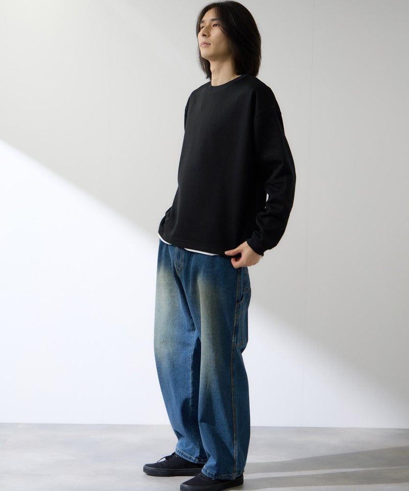 URBAN COLLECTION  膨れジャガード フェイククルーネック長袖Tシャツ メンズ商品画像-14